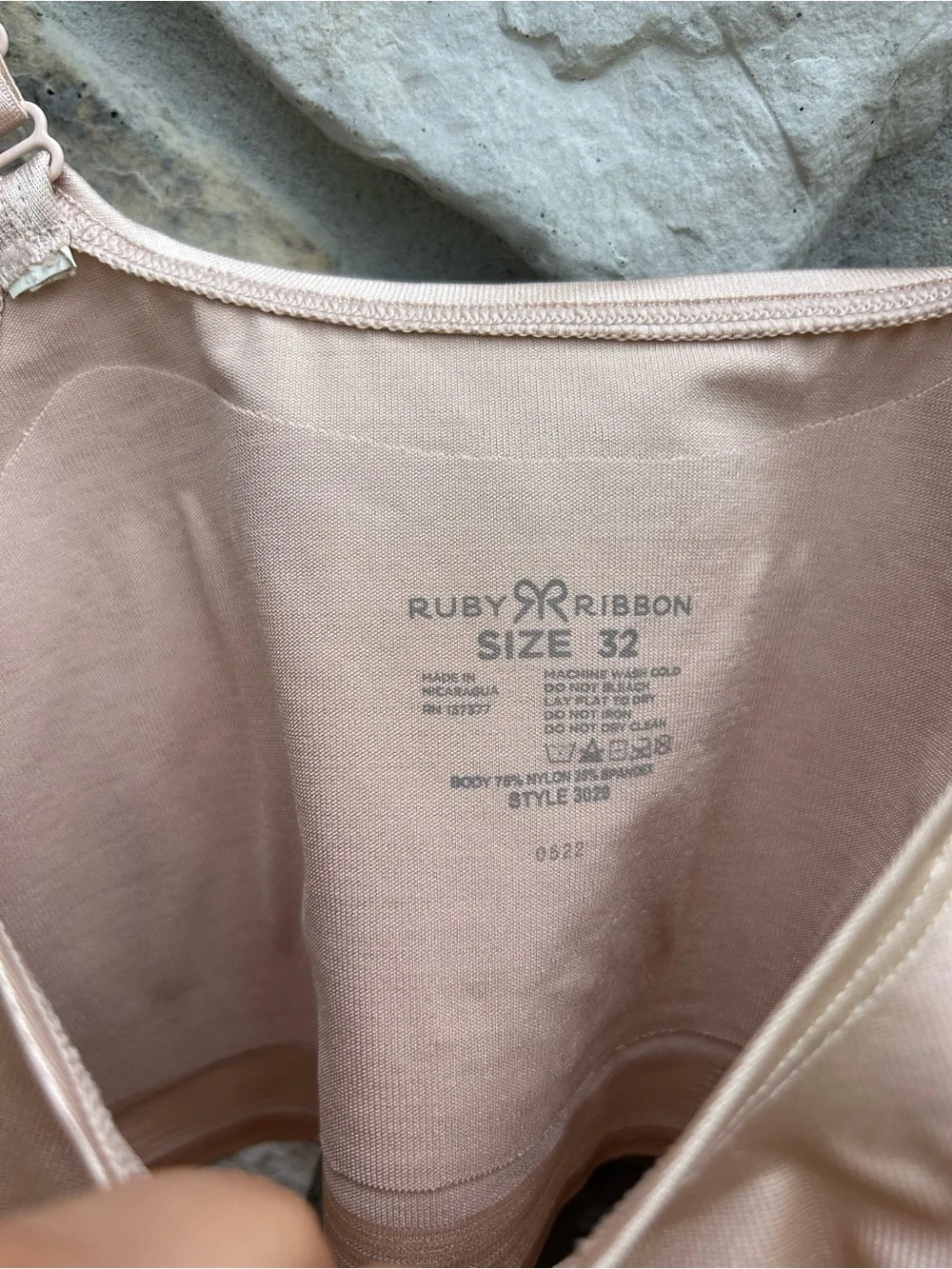 Ruby Ribbon Original Demiette Bra Size 32 Nude Beige Unpadded Wireless Support